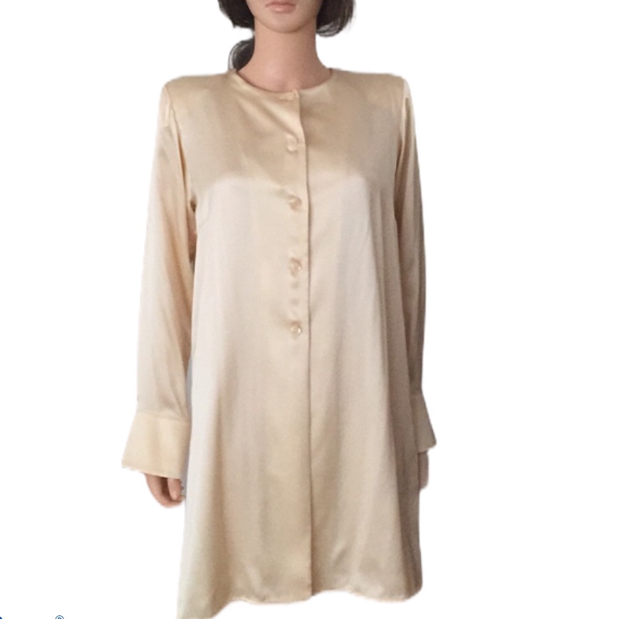Vintage Nwt Mondrian Pure 100% Luscious Silk Long Length Blouse